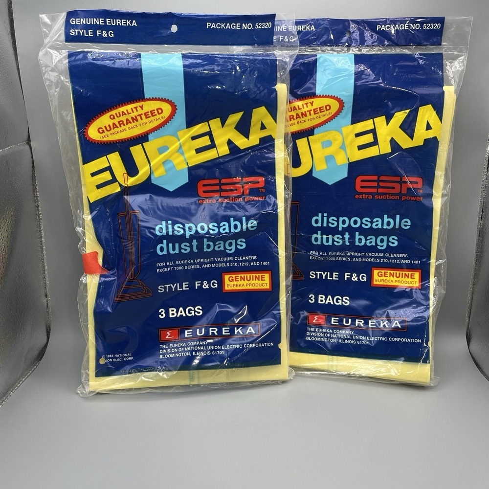 Eureka Vacuum Cleaner Bags Type F & G #52320 Extra Suction Power Genuine 6 bags